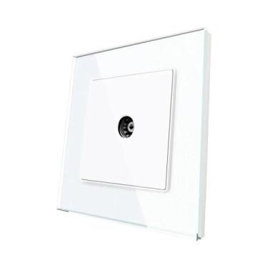 Imagem de Tomada De Parede Universal Para TV Com Painel Quadrado De 86mm Em Vidr