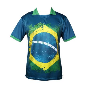 Imagem de Camisa Polo Azul Bandeira Brasil Copa do Mundo Futebol Modelos:M
