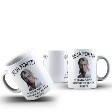 Imagem de Caneca Café Chá Ceramica Meme Seja Forte Cantor Kpop BTS Desenho:Model