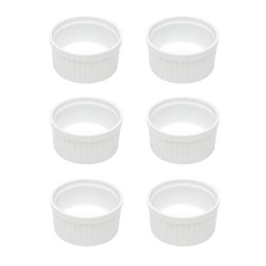 Imagem de Cj 6 Ramequins de Porcelana Branca Classic 150ml 8,5x5cm Lyor