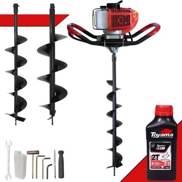 Imagem de Perfurador de Solo GD520B à Gasolina 52CC 2,2HP com Brocas 80x10CM 80x15CM 80x20CM Verm...