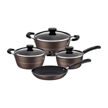 Imagem de Jogo de Panelas Sicília em Alumínio com Revestimento Antiaderente Starflon Excellent 4 Peças Avelã