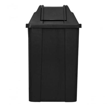 Imagem de Lixeira Quadrada JSN Q100P 100L em Polipropileno com Abertura Basculante Tampa vai-vem