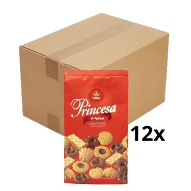 Imagem de Biscoito Vieira de Castro Princesa Sortido 400g Caixa com 12 Unidades