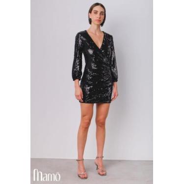 Imagem de Vestido curto paetê mamô, Verde, M