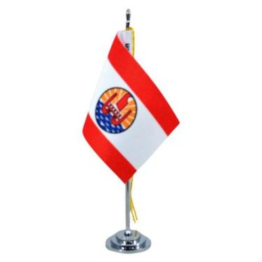 Imagem de Mini Bandeira De Mesa Do Taiti Poliéster 15 Cm (mastro) - SP Bandeiras