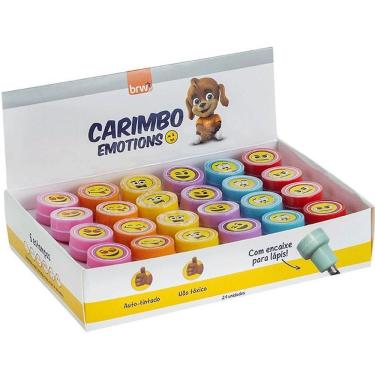 Imagem de Carimbo Pedagógico BRW Emotions 6 Modelos Sortidos de Expressões Emocionais