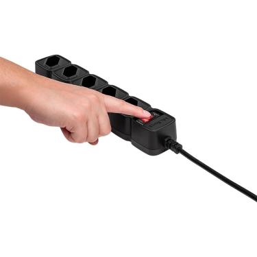 Imagem de Protetor Eletrônico EPE 205 5 Tomadas Bivolt Chave Inteligente Rearmável Preto Intelbras