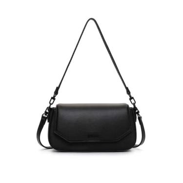 Imagem de Bolsa Santa Lolla Baguete Média Soft Sintético Soft Preto Liso Feminina