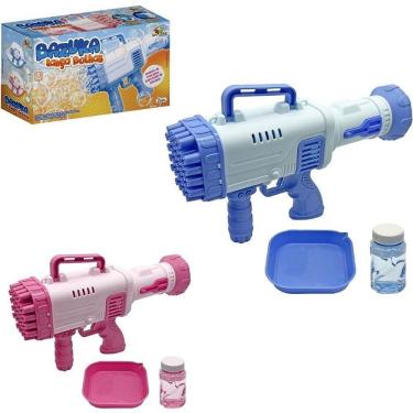 Imagem de Brinquedo Lança-Água Bazuca Lança Bolha 32 Furos Plástico Resistente Art Brink