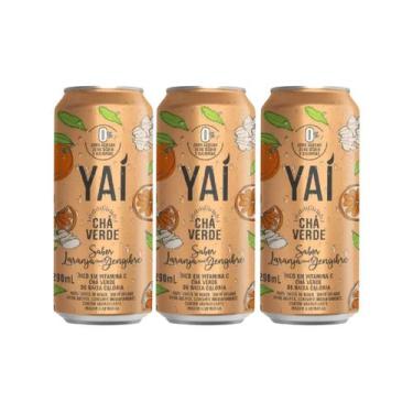 Imagem de Cha Verde Saboroso e Refrescante Laranja com Gengibre 290ml Yai Kit 3