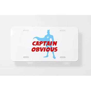 Imagem de Capa para placa de carro Captain Obvious, capa para placa de carro - capa para moldura da placa de carro - 15 x 30 cm