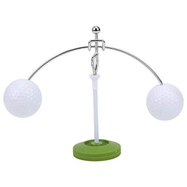 Imagem de Suporte de equilíbrio de bola de golfe, decoração de golfe estável e durável, aço inoxidável de alta qualidade + bola de borracha + plástico pequeno para decoração de mesa de escritório