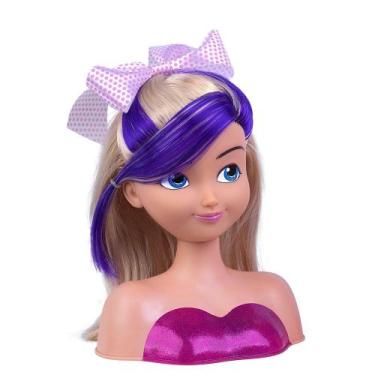 Cabeça Busto Boneca Menina Barbie Para Maquiar Pentear Salão De