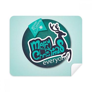 Imagem de Pano de limpeza de tela com ilustração de rena azul, 2 peças, tecido de camurça