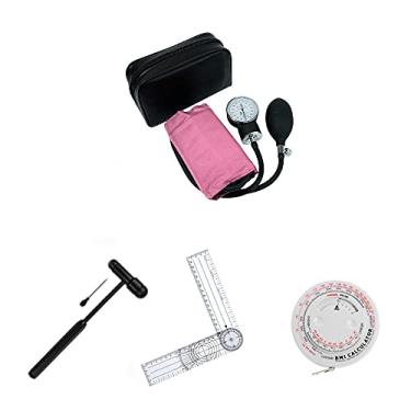 Imagem de Kit Fisioterapia Medidor De Pressão Martelo Goniometro Trena (Rosa)