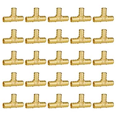 Imagem de SUNGATOR Tee PEX Ajustável em latão, Pex Tubing Fitting sem chumbo, 1/2 Inch, 25 Count