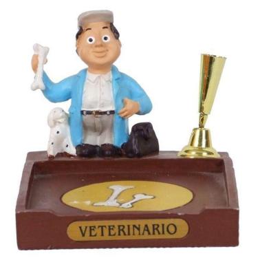 Imagem de Miniatura Veterinário De Resina Com Porta Caneta E Papel 8Cm