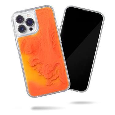 Imagem de SteepLab Capa Fluida Neon Sand Liquid para iPhone 13 Pro Max (2021, 6,7 polegadas) - Proteção total do corpo com moldura elevada (refrigerante laranja)