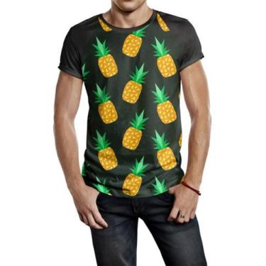 Imagem de Camiseta Raglan Masculina Abacaxi Pineapple Ref:112 - Smoke