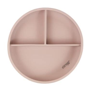 Imagem de CLINGO Prato De Silicone Com Divisória E Ventosa Rosa, Modelo: 3040