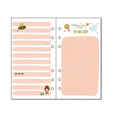 Imagem de Refil de papel forrado, fichário recarregável, agenda, cadernos, refil de papel, 6 furos inserções 40 folhas/80 páginas, A6 95 mm x 173 mm, lista de tarefas