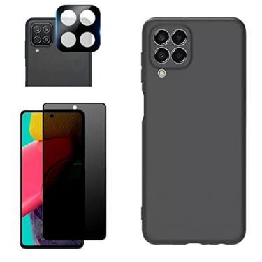 Imagem de Kit Capa Capinha Anti Impacto Aveludada + Pelicula Privacidade + Película Câmera Para Galaxy M23 M53 M62 (Galaxy M33)