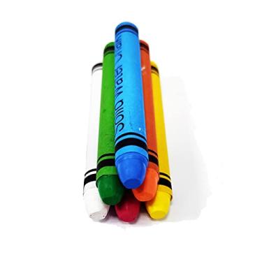 Imagem de 6 peças de giz colorido sem poeira, giz colorido não tóxico para professores, escritório escolar, crianças, papel embrulhado lavável giz de água sólida apagável (branco/azul/amarelo/verde/vermelho/lar