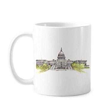Imagem de Caneca moderna de cerâmica para café e porcelana de cerâmica Art Deco do Capitólio dos Estados Unidos