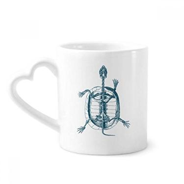 Imagem de Skeleton Sketch Caneca animal tartaruga café cerâmica copo de coração de vidro