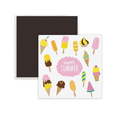 Imagem de Diverse Sweet Summer Sorvete quadrado cerâmica ímã lembrança lembrança