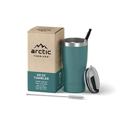 Imagem de Arctic Tumblers | Copo com isolamento térmico no mar báltico de 590 ml com canudo e limpador – mantém a temperatura até 24 horas – Tampa à prova de respingos, tecnologia de vácuo de parede dupla, livre de BPA e construído para durar