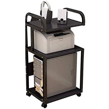 Imagem de KIZQYN Suporte de impressora rack de escritório armário de mesa móvel chassi de mesa rack impressora prateleira impressora fax suporte organizador de mesa para impressora de mesa de casa e escritório (cor: 1)