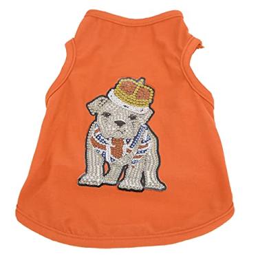 Imagem de Camisetas para filhotes de cachorro camiseta respirável para animais de estimação roupas para cães camiseta para cães pequenos médios (laranja, P) outros materiais de arte
