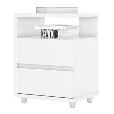 Imagem de Mesa de Cabeceira Lacy Branco Brilho - Henn