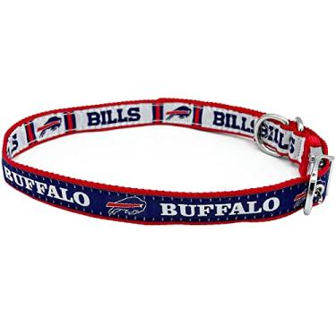 Imagem de Pets First Coleira para cachorro Buffalo Bills reversível NFL tamanho médio, Coleira para animais de estimação premium com seu time favorito da NFL!