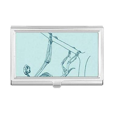Imagem de Carteira de bolso com desenho de bicho-preguiça de esqueleto para cartões de visita