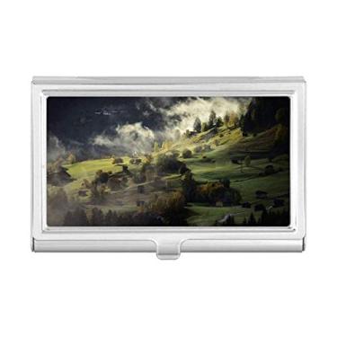 Imagem de Porta-cartões Village Fog Hill Paisagem Floresta com porta-cartões