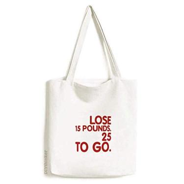 Imagem de Bolsa de lona vermelha com citação de perda de peso e bolsa de compras casual