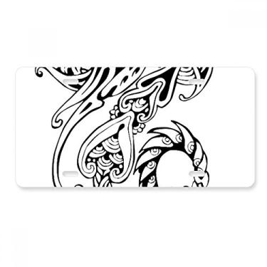 Imagem de DIYthinker Pintura chinesa dragão chinês placa de licença decoração aço inoxidável automóvel