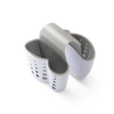 Imagem de (1 Pack, White) - Sink Caddy Sponge Holder Soap Holder, Eunion Plastic Saddle Faucet Caddy Desk Organiser Pen Holder