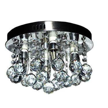 Imagem de Lustre Led Cristal Diamante Redondo 6817/300 Diamante Decor Bivoltv Transparente