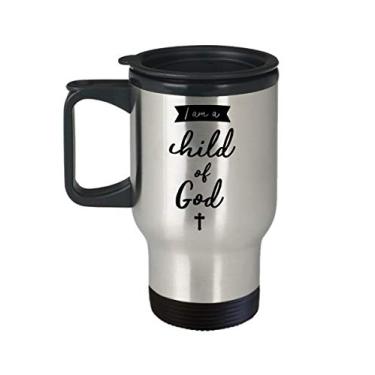 Imagem de Christianing Mugs - Caneca de viagem de batizado - I'm a Child of God - Caneca de café de cacau quente engraçado - Ideia de