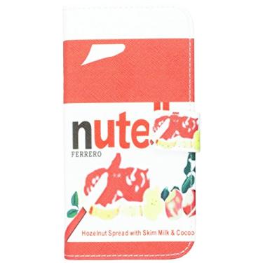 Imagem de JUJEO Nutella Suporte magnético de couro flip com padrão de propagação de avelã para HTC One M8 – Embalagem não varejista – Multicolorida
