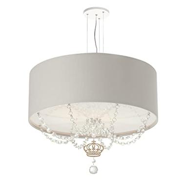 Imagem de Lustre Pendente Infantil Coroa Cúpula Cinza 50X15 3E27