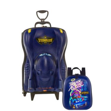 Imagem de Mochila 3d Rodinha Lancheira Batman Bat Wheels Maxtoy