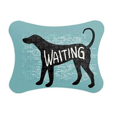 Imagem de Moldura de quebra-cabeça natural com desenho de animal preto para decoração de imagem