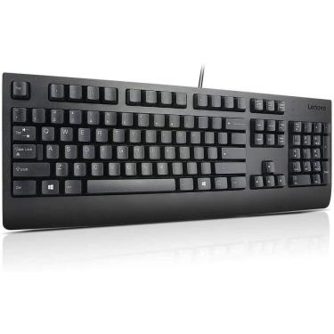 Imagem de Teclado Lenovo, Pro II, USB, com fio, selado de fábrica, varejo, EUA, preto