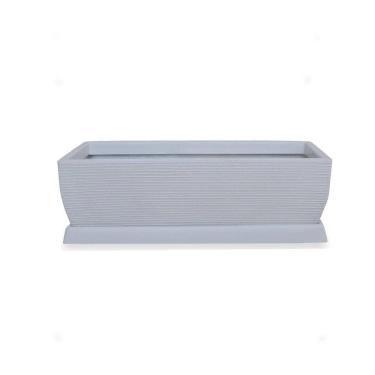 Imagem de Vaso Jardineira Em Polietileno 80X30 + Prato Cinza Claro