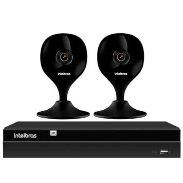 Imagem de Kit 2 Câmeras iMx C Black Intelbras com Aúdio e Inteligência Artificial Visão Superwide + Gravador Digital de Vídeo Intelbras NVR NVD 1404 4 Canais
